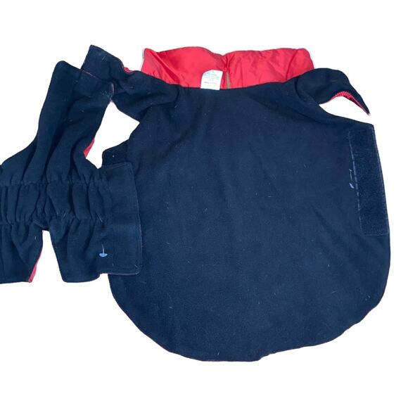 Large Dog Coat Red Lightweight Rain Jacket Reflective Strip Adjustable Pet - Picture 4 of 7